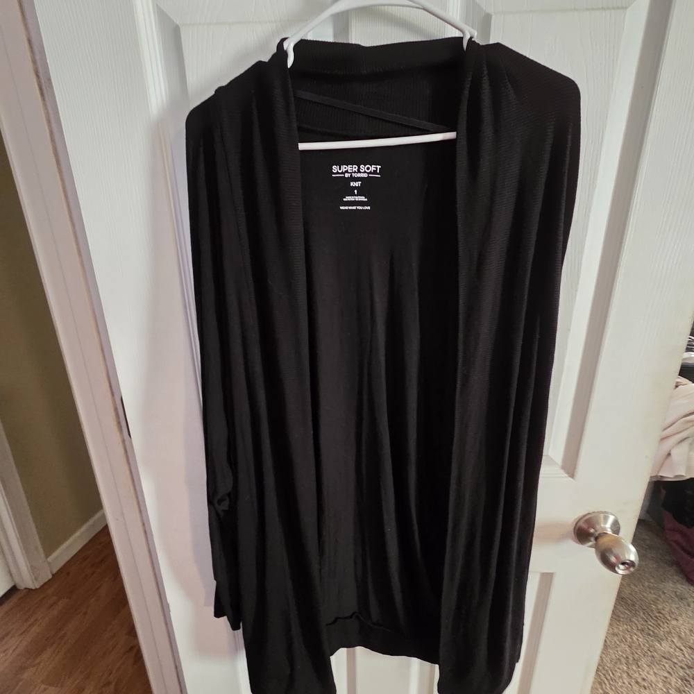 Torrid Black Open Front Cardigan